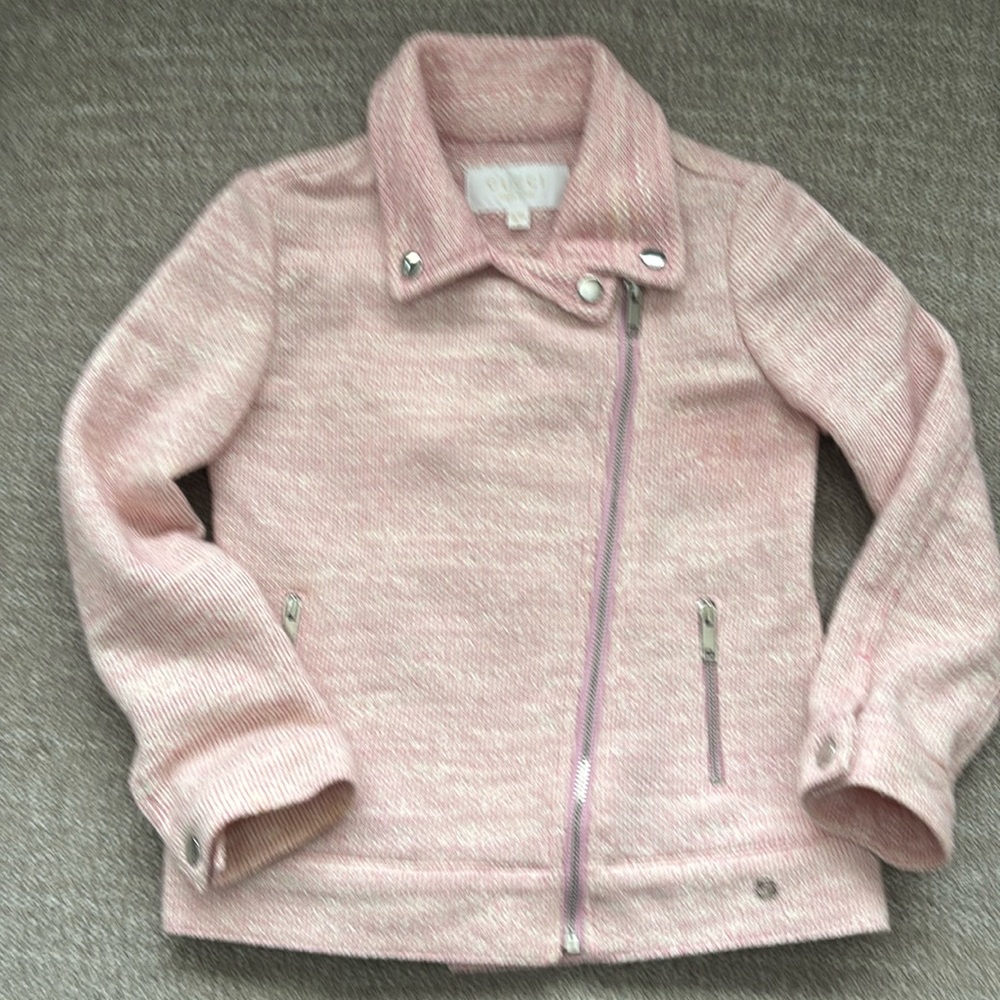 ✨GUCCI Pink Moto Jacket 18/24 Months